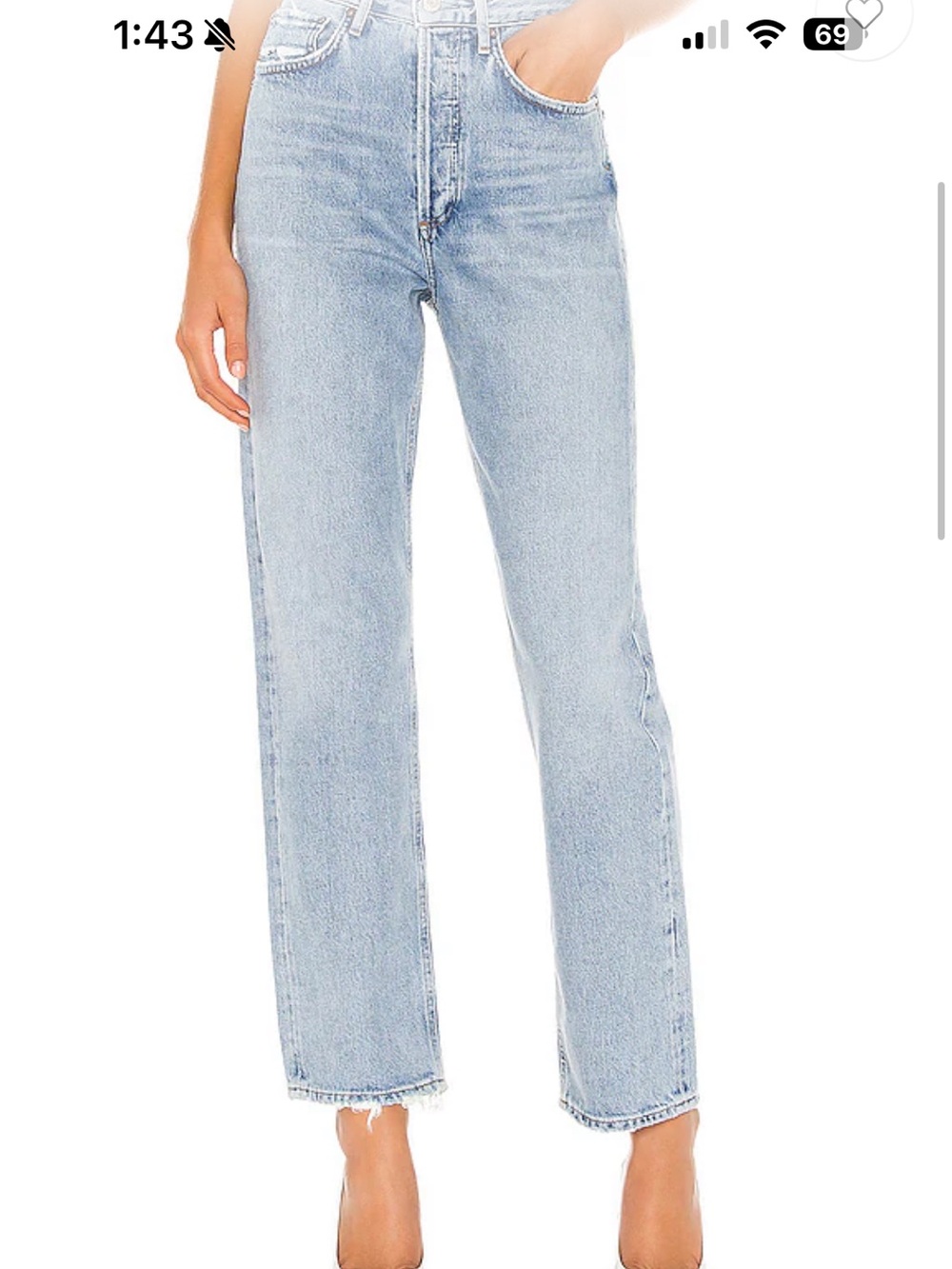 Agolde 90’s high rise light wash jeans